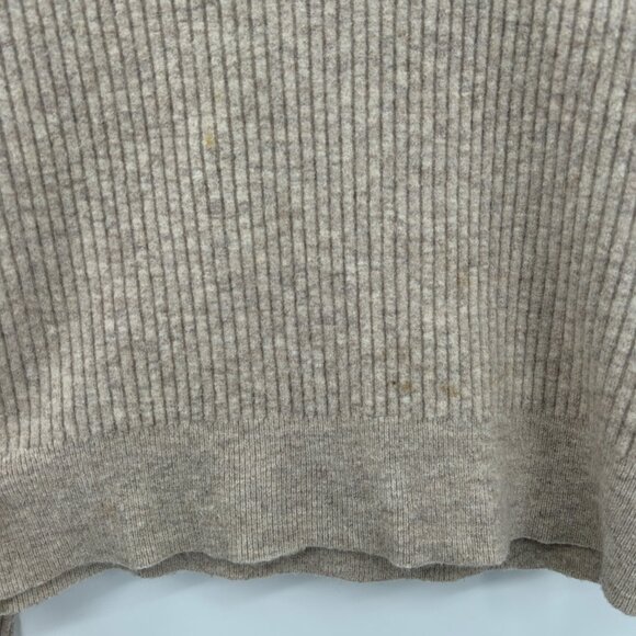 CLUB MONACO *Flawed* Oatmeal Beige Wool Alpaca Blend Ribbed Boxy Sweater Large - Picture 6 of 6